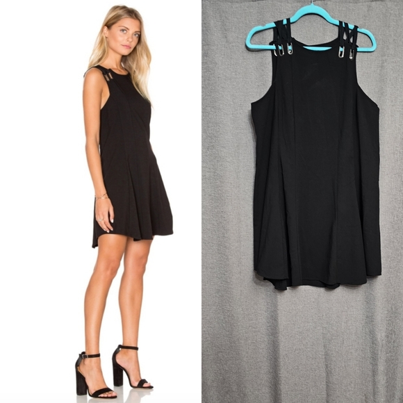 Free People Dresses & Skirts - Free People Baby Love Trapeze Dress Sz Large Black